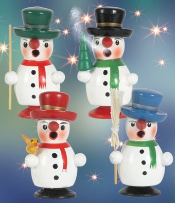 4 Räuchermännchen 'Bunte Schneemänner'