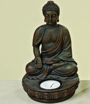 Teelichthalter 'Buddha' 19 cm hoch