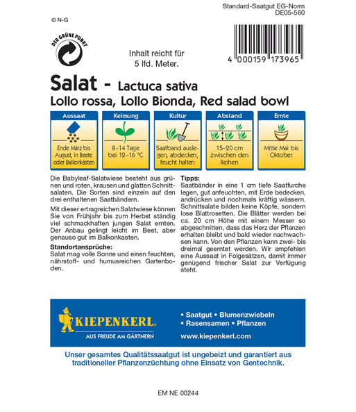 Schnittsalat 'Salatwiese' Saatband