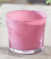 Glas-Übertopf ø 14,5 cm 'Antik Pink'