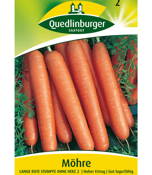 Möhre 'Lange, rote, stumpfe ohne Herz 2'