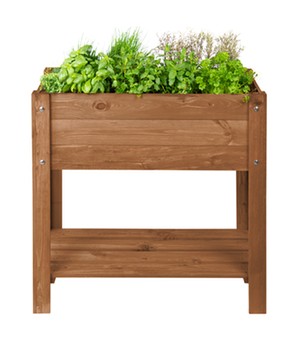 Hochbeet mit Ablage Dunkelbraun