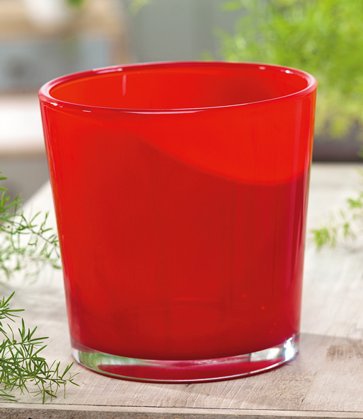 Glas-Übertopf ø 19 cm 'rot'