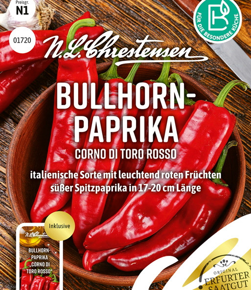 Bullhorn-Paprika 'Corno di toro rosso'