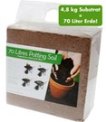 Pflanz-Erde aus Kokos-Faser für 70 Liter Erde