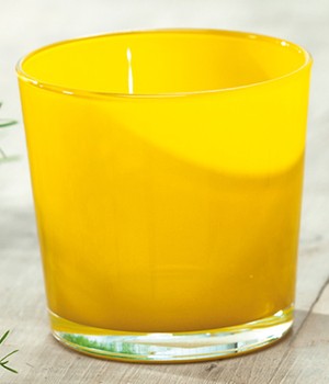 Glas-Übertopf ø 17 cm 'senf'