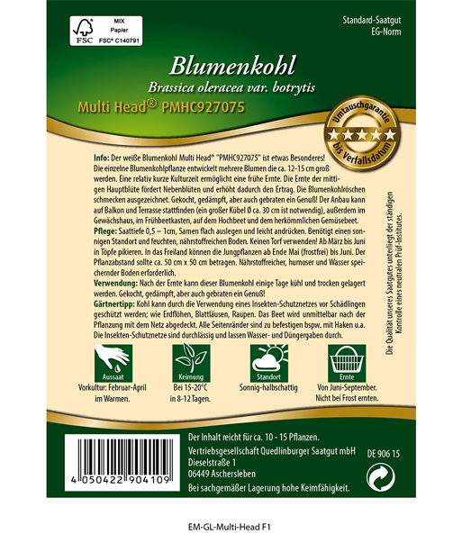 Kleinblumiger Blumenkohl Multi Head®