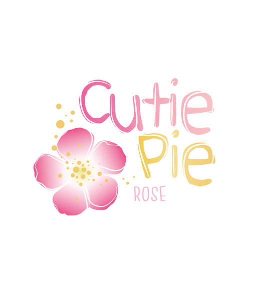 Schriftzug mit Logo: „Cutie Pie Rose“