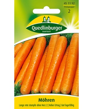 Möhren Lange rote stumpfe ohne Herz