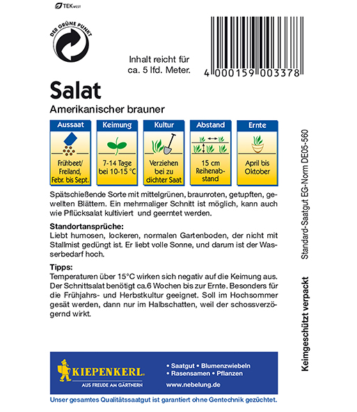Pflücksalat 'Amerikanischer brauner'