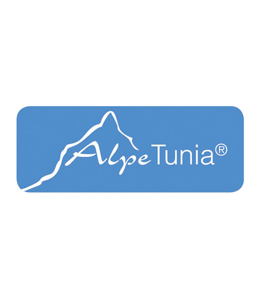 Einblendung des Schriftzuges mit Logo: „AlpeTunia®“