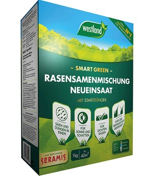 Trockenheitsresistente Rasensamen Neueinsaat 'Smart Green' 40 m²