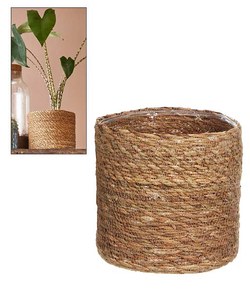 Kokos-Übertopf 'natur' ø 21 cm mit Folieneinsatz