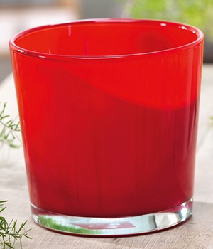 Glas-Übertopf ø 17 cm 'rot'