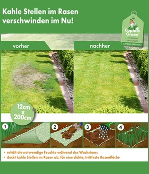 Captain Green® Wunder-Grasmatte mit Saatgut