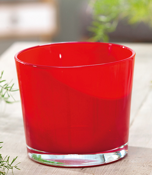 Glas-Übertopf ø 14,5 cm 'rot'