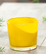 Glas-Übertopf ø 11 cm 'senf'